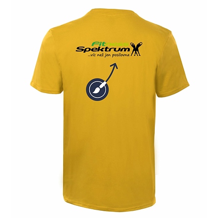 Triko FITNESS SPEKTRUM žluté pánské - logo na zádech